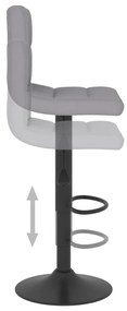 Bancos de bar 2 pcs tecido cinzento-claro