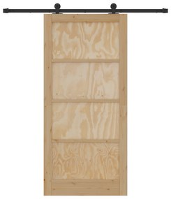 Porta Deslizante vidaXL com Conjunto de Ferragens 93x202 cm Madeira de