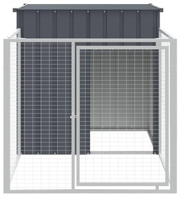 Casota para cães com parque aço galvanizado antracite