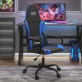 Cadeira de gaming couro artificial preto e azul