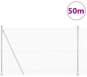 Cerca de Fio Soldado com 13 Postes Flangeados 1,4x50 m Aço Galvanizado