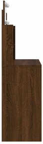 Toucador com luzes LED 96x40x142 cm cor carvalho castanho