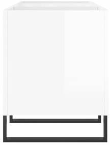 Armário p/ discos 121x38x48 cm deriv. madeira branco brilhante