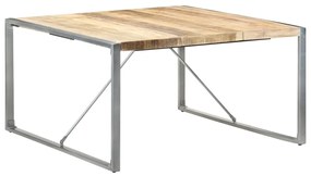 Mesa de jantar 140x140x75 cm madeira de mangueira áspera