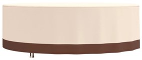 vidaXL Capa para mobiliário de jardim Ø 279x71 cm 600D oxford bege