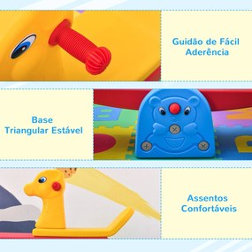 HOMCOM Baloiço Infantil em Forma de Girafa com Encosto Guidão Texturiz