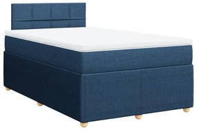 Cama boxspring com colchão 120x190 cm tecido azul