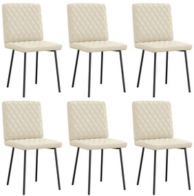Cadeiras de jantar 6 pcs couro artificial cor creme