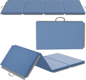 Tapete de Ginástica Dobrável, 180 x 80 x 5 cm, Espuma EPE de Alta Densidade, Azul-claro