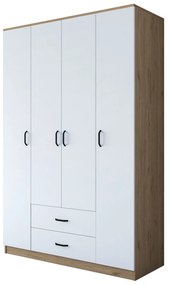 Roupeiro "Heimdall" - 4 Portas, 2 Gavetas - 140x210x51.5cm,, Nogueira