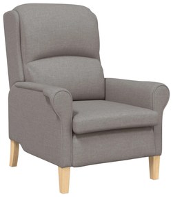 Poltrona Moderna Taupe Tecido de Poliéster com Pernas de Madeira