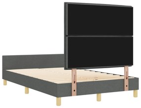 Estrutura de Cama de Tecido Cinza Escura 140x200 cm