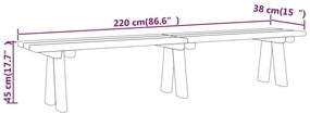 Banco de jardim 220 cm madeira de pinho maciça impregnada