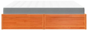 Cama com colchão 200x200 cm pinho maciço castanho-mel