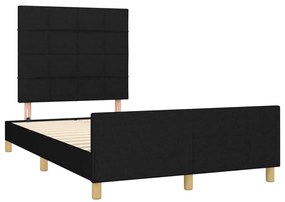 Estrutura de cama sem colchão preto 120x190 cm tecido