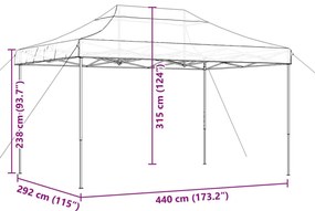 Tenda para festas pop-up dobrável 440x292x315 cm verde