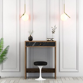 Mesa de Maquilhagem Lizbon – Nogueira/Preto/Mármore – 70x40x84,7 cm