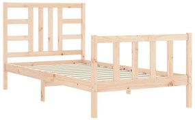 Estrutura de cama com cabeceira 90x190 cm madeira maciça