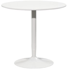 HOMCOM Mesa Cozinha Redonda Jantar Moderna 2 Pessoas Base Aço Almofadas Antiderrapantes Ø80x75 cm Branco | Aosom Portugal