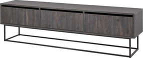 Móvel TV Kordon – Castanho Escuro e Preto – 180x50x40 cm