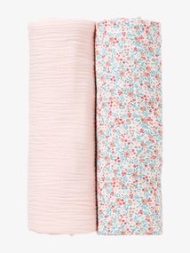 Agora -15% | Lote de 2 fraldas Swaddle rosa claro liso