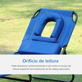 Espreguiçadeira Dobrável com Encosto Ajustável em 4 Posições Espreguiç