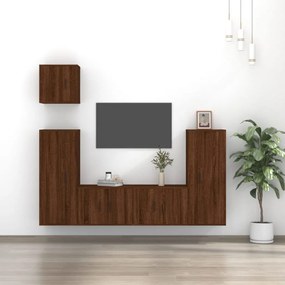 vidaXL Conjunto móveis de TV 5pcs madeira processada carvalho castanho