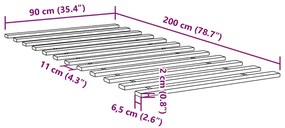 Ripas para estrado de cama 90x200 cm madeira de pinho maciça