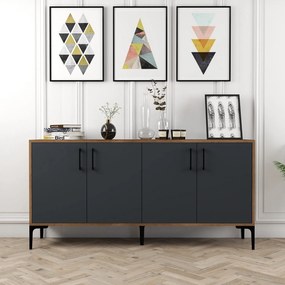 Console Kiev160 – Nogueira e Antracite – 160 cm