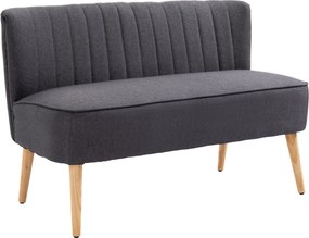 HOMCOM Sofá 2 lugares, estofamento macio, revestimento fácil de cuidar, até 220 kg, 117 x 56,5 x 77 cm, Cinza escuro | Aosom Portugal