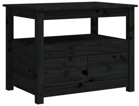 Mesa de centro 71x49x55 cm pinho maciço preto
