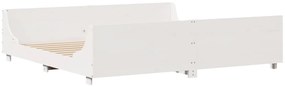 Cama sem colchão 180x200 cm madeira de pinho maciça branco