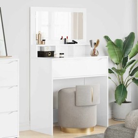 vidaXL Mesas de Maquiagem para Quarto com gaveta Branco Brilhante