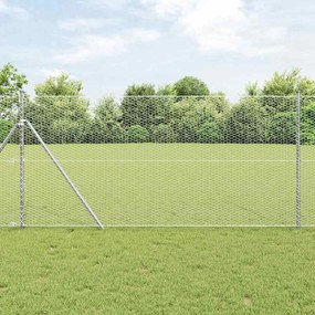vidaXL Conjunto de Cercas Conjunto de 2 Aço Galvanizado 25 m Durável