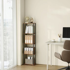 Estante sala 23,8 x 38 x 139 cm com 5 níveis castanha-preto