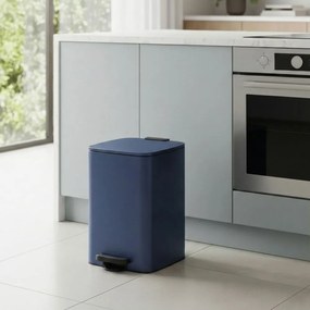 Caixote do lixo de 20 litros 34,1 x 28,6 x 54,5 cm em aço azul-escuro