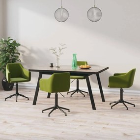 vidaXL Cadeiras de jantar giratórias 4 pcs veludo verde-claro