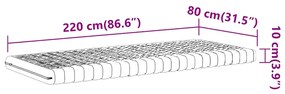 Colchão de espuma 80x220 cm 7 zonas dureza 20 ILD branco