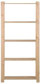 Unidade arrumação 5 prateleiras 80x28,5x170 cm pinho maciço