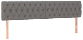 Cama box spring c/ colchão e LED 120x190 cm tecido cinza-escuro