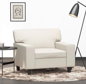 vidaXL Poltrona 60 cm couro artificial cor creme