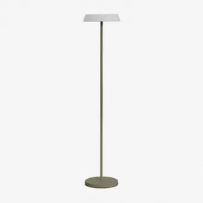 Luminária De Chão Solar Led Sem Fio Para Exterior Ulenia Verde Azeitona Intenso - Sklum