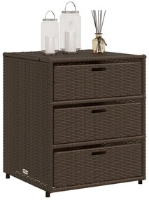Armário de arrumação para jardim 55x59x69 cm vime PE castanho