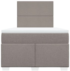 Cama boxspring c/ colchão 120x190cm tecido castanho-acinzentado