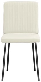 Cadeiras de jantar 2 pcs veludo cor creme