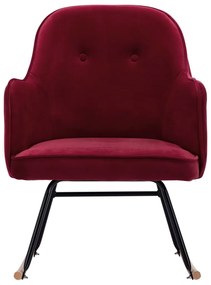 Cadeira de baloiço veludo vermelho tinto