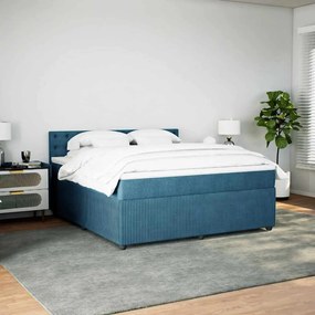 Cama com molas/colchão 180x200 cm veludo azul