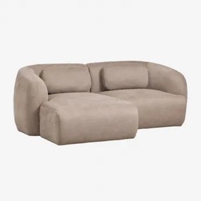 Sofá Modular Chaise Longue Esquerdo De 2 Peças Em Chenille Coquette Chenille Castanho Trigo - Sklum