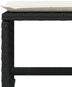 9 pcs conjunto de jantar p/ jardim c/ almofadões vime PE preto
