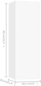 4 pcs conjunto de móveis de TV derivados de madeira branco
